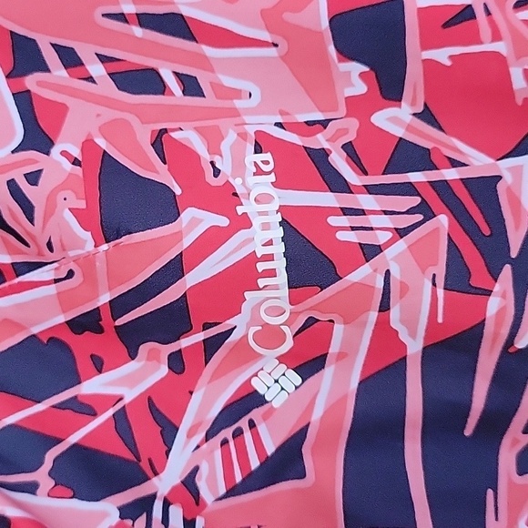 Columbia Size Small Red and Black Flash Forward Printed Windbreaker - Picture 3 of 6